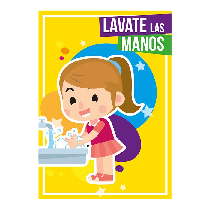 cartel de lavarse las manos para niños